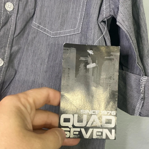 Quad Seven Boys Long Sleeve Button Down Shirt Size 7 - Picture 5 of 10